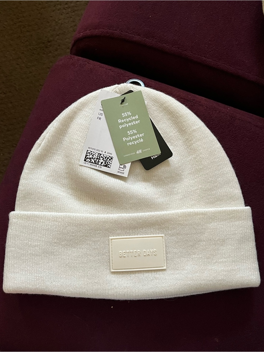 H&M Cream "Better Days" Beanie